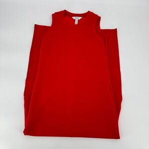 SPANX Red Maxi Dress Sleeveless Crew Neck